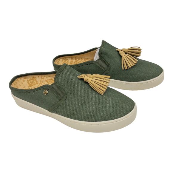 New Spenco Women's Hunter Green Mule Celine Canvas Tassel Accent Slides 8 - Picture 5 of 12